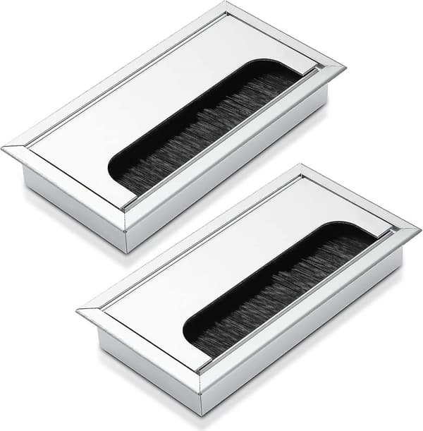 Rektangulær kabelgrommet, 160mm kontorbord ledningshulldeksel, Al