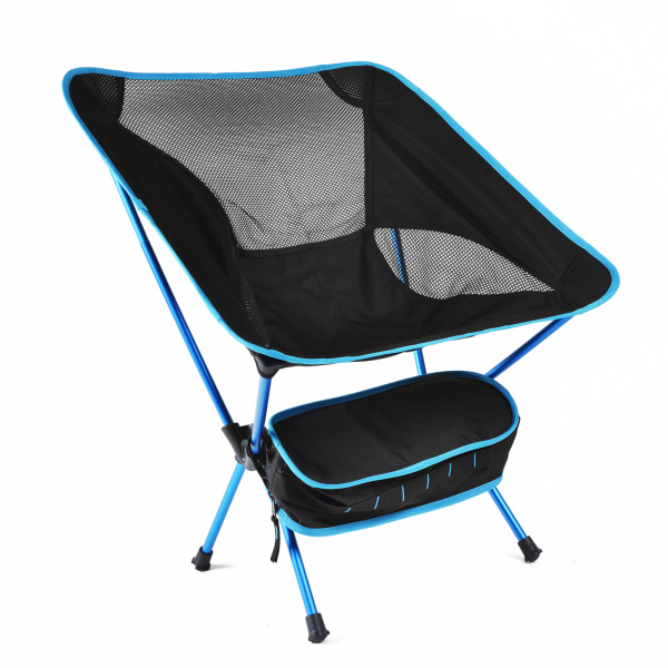 Deep Blue Ultralätt hopfällbar campingstol, bärbar ryggp