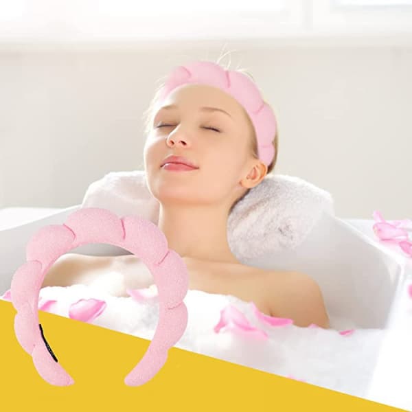 1 st svamp pannband flätad hårband rosa