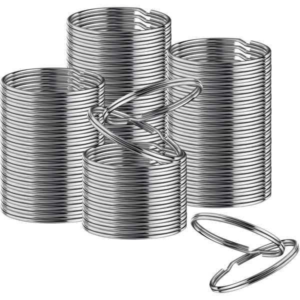 100 stk. nøkkelringringer, 2,0x28mm nøkkelring i metalllegering for