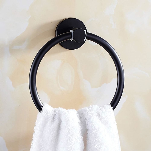 Håndkleholder, Frosted Black Håndklestang, Rund Håndklestang for Bad