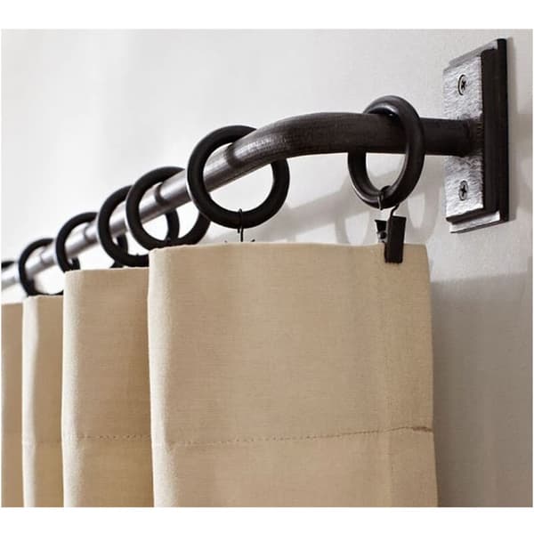 Noir 10 gardinringe med clips indvendig diameter 3,5 x 35