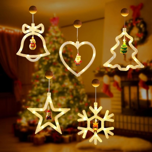 5Pcs Christmas Window Lights Decorations, Xmas Window Lights Indo