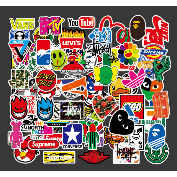 100 st Fashion Graffiti Stickers Vattentät Laptop Bagage Skate