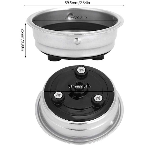 51mm Kaffeefilterhalter, Wiederverwendbarer Permanenter Kaffeefilter Unfil
