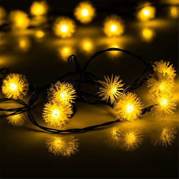 50 LED ulkoaurinkokennovalosarja lämmin valkoinen jääkristalli Mo