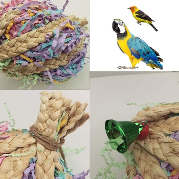 Treflis med papirstrimler Tyggeleketøy for Parrot Budgie Parakeet