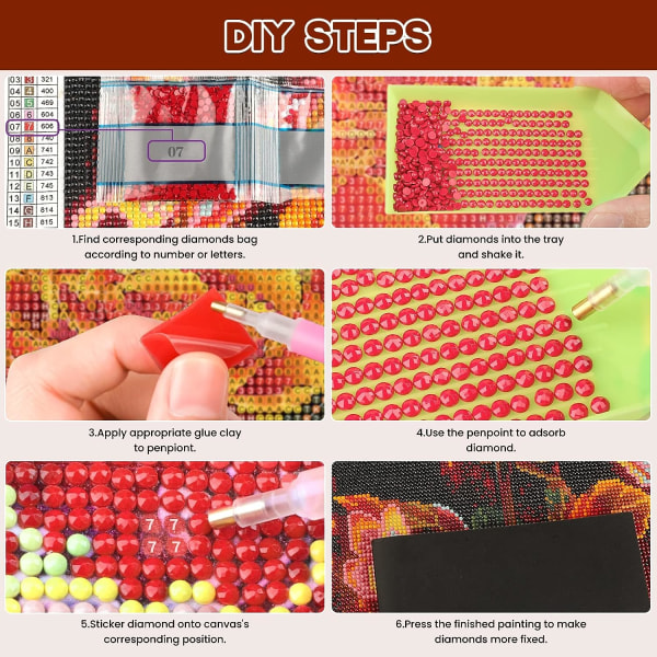 5D DIY Diamantmålning, Broderi Diamantmålning Full Kit 5D,