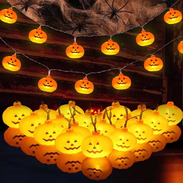 Gresskarlys Halloween-lys Batteridrevet dekorasjon, 10 fot