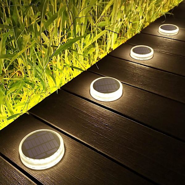 Solcellslampor utomhus, 4-pack 30LM solcellslampor IP68 vattentäta