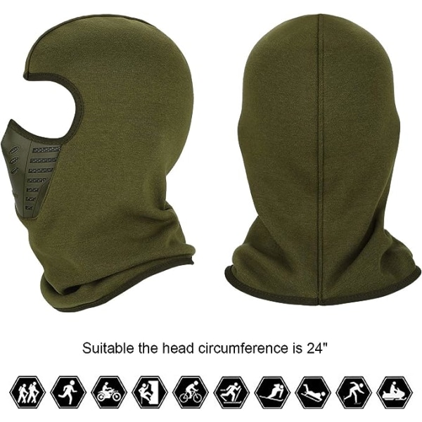 Multifunktionel ansigtsmaske med fleece halsvarmer