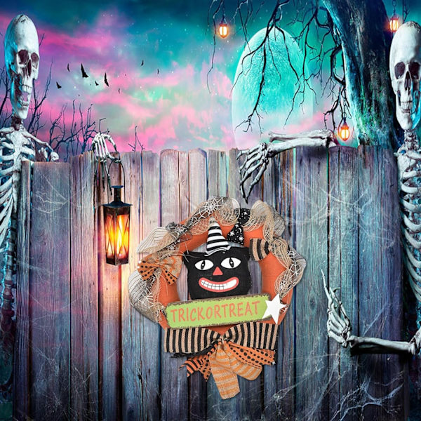 1 kpl (1) Halloween-kallo - Halloween-ovi kallolla - Spooky Wrea