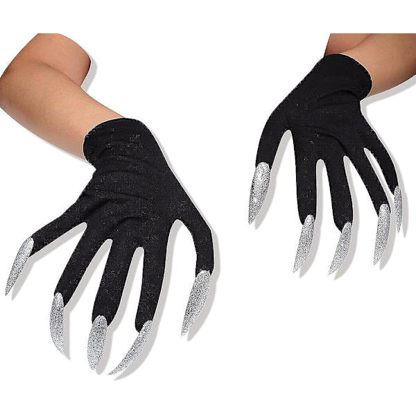 Silverfärgad karneval Halloween cosplay häxa guld pulver nagel gl
