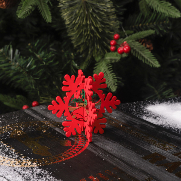 2-pakke, 3D julepynt, hvitt snøfnugg +