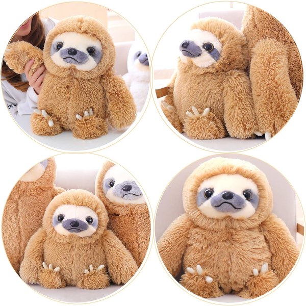 (Brun, 15,7 tommer) Cuddly Sloth Soft Toy Large Stuffed Animal S