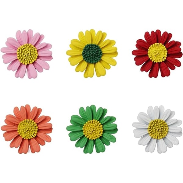 6 st Daisy Flower Brosch Kvinnor Daisy Brosch för Kvinnor Kläder