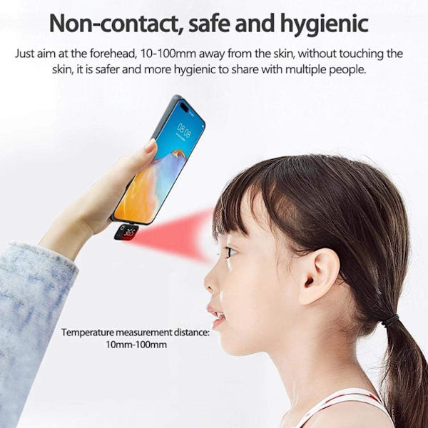 Berøringsfri mobiltelefontermometer, mini infrarød termometer w