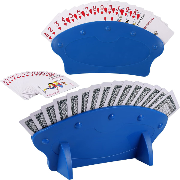 Set med 2 handsfree-spelkortshållare i plast för barn, poker