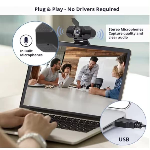USB-webkamera til datamaskiner, webkamera til videokonferanser i sanntid, F