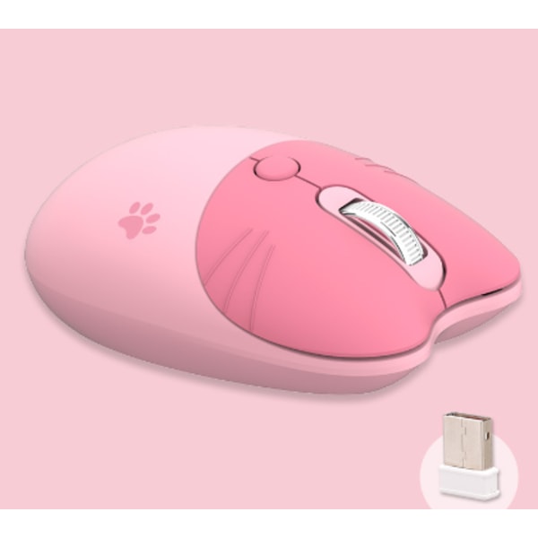 2,4G lyserød mus tegneserie katteklo med dobbelt tilstand computermus