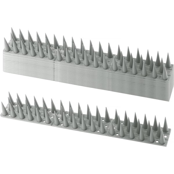 (Grå), Fuglespikes, 14 stk Duer Spikes 4,6 Meter 3 Rader Plast