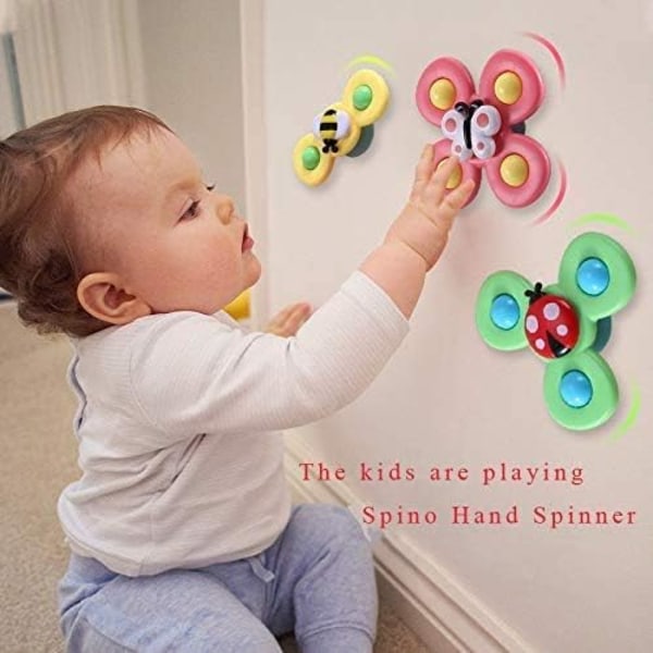 Barn Spinner Leke 3 PCS Sugkopp Topp Leke Spinner Leke, Utdanningsmessige