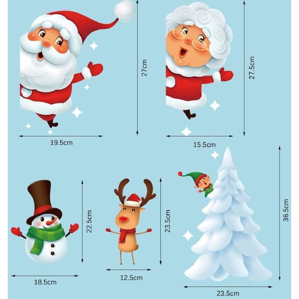 Julevindusdekaler DIY Juleklistremer Dekorative Vindu