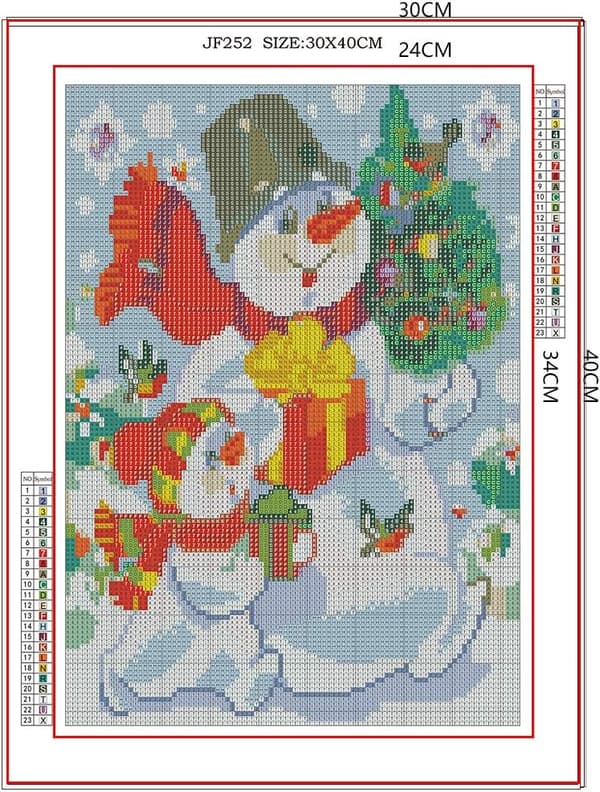 （4）3 st DIY Diamantmålning Jul Kit, 5D Jul Embr