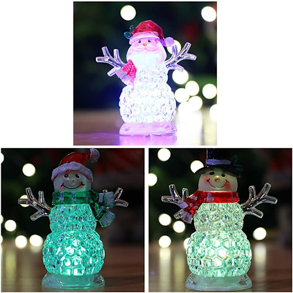 Julelys - Snømannlampe - Julenissen - Skrivebordsdekor