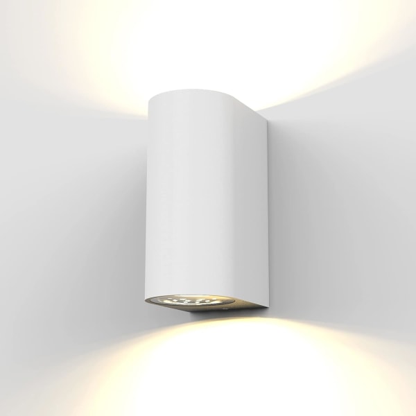 LED wall light outdoor indoor modern white, wall light GU10, 2 sp