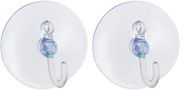 Diameter 3cm Set med 20 transparenta sugproppar med krokar för