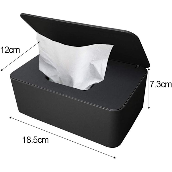 (Svart) 2-pack våtservetter Dispenser, våt torr Tissue Paper Prote