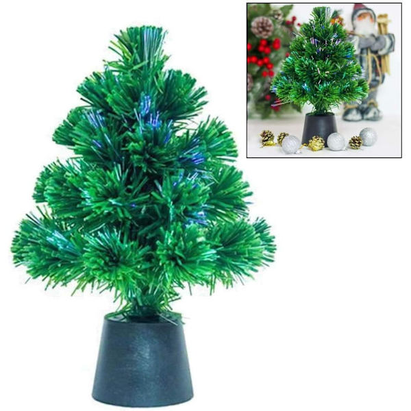 Mini julgran med USB-driven färgad fiberoptisk jul