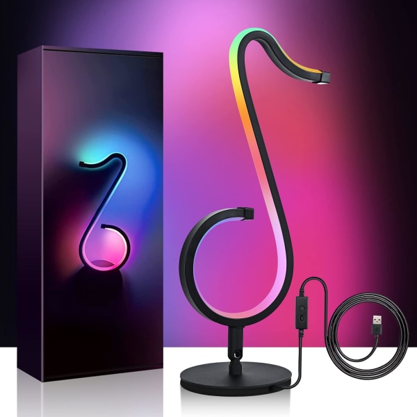 LED-sengelampe, farverig USB-nattelys, dæmpbar RGB-bordlampe