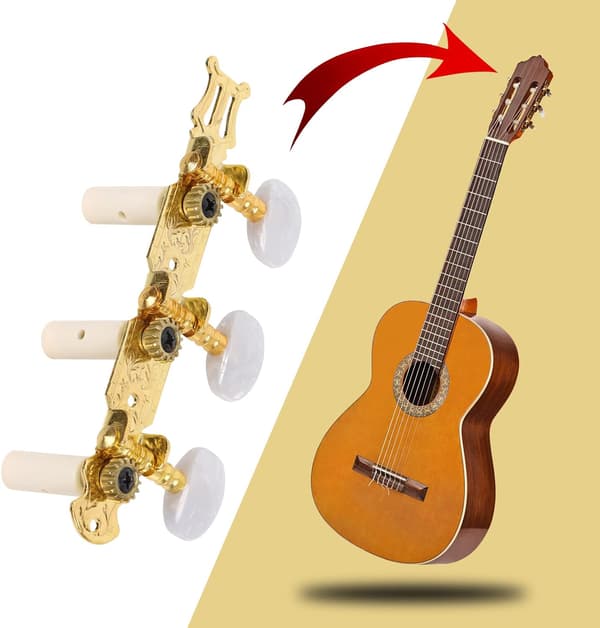 2 stk. stemmeskruer til klassiske gitarer, gitar knotter Tuni