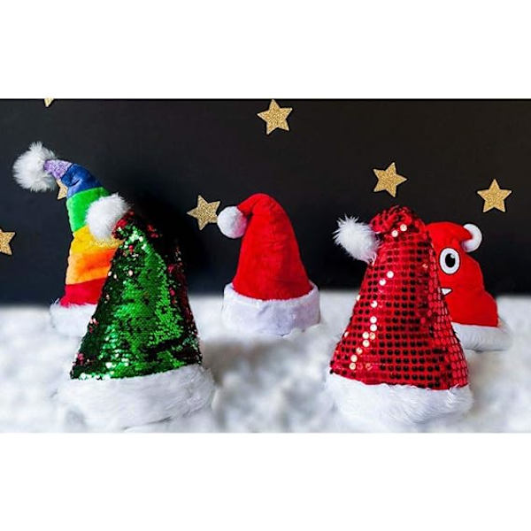 Guld Färg Glitter Julhatt för Vuxna, En Storlek