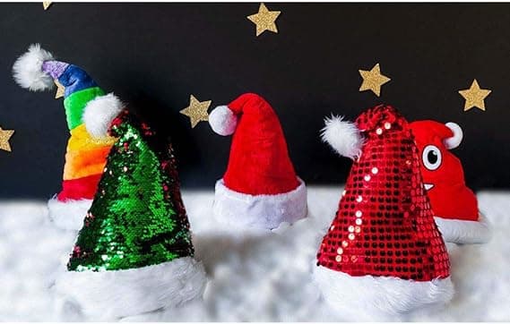 Guld Glitter Julehat til Voksne, One Size