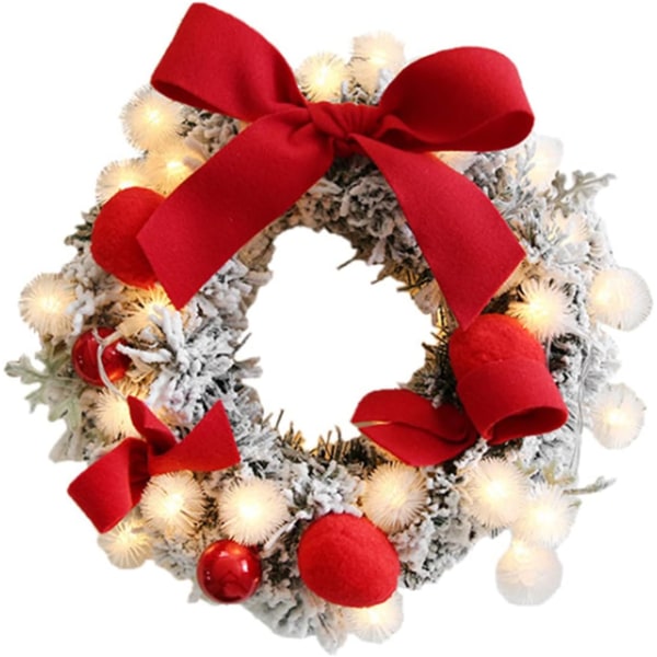 Christmas Wreath Pre-Lit kunstig krans Garland Dekorert vidd