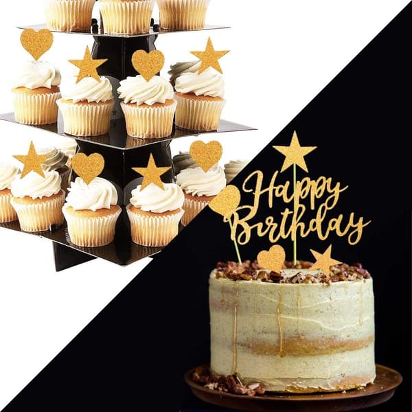 Harvinainen helmi 2kpl cupcake-topperit cupcake-insertit juhlatarvikkeet bi
