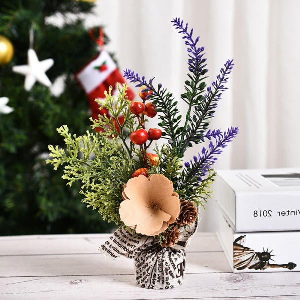 Mini juletre bordplate furu kunstige juletre wit