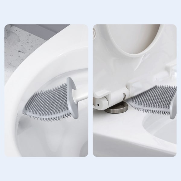 Musta - Silikoni WC-harja pidikkeellä, syväpuhdistava WC
