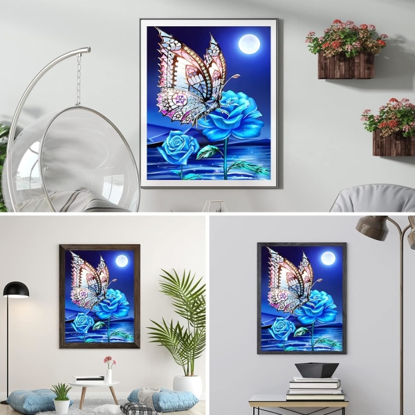 Butterfly2 11,8x15,7 tuuman 5D perhosen timanttimaalaussarjat