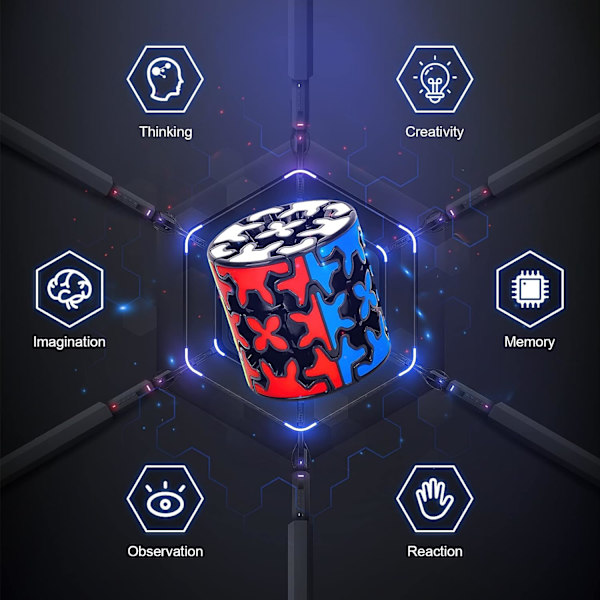 QY Toys 3x3 sylinterimäinen hammasrataskuutio 3x3x3 ympyrän nopeus ​​Magic 3D G