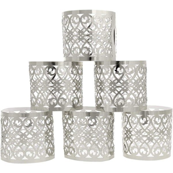 Sølv 100 stk. Premium Servietringe Laser Cut Foliepapir Serviet H