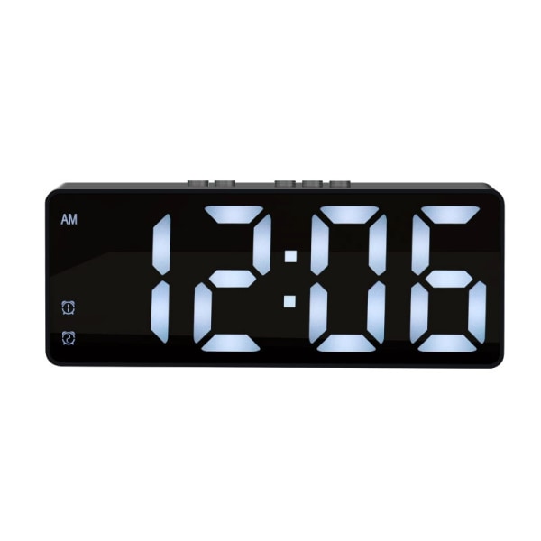 Svart digital väckarklocka, elektronisk väckarklocka med snooze kul