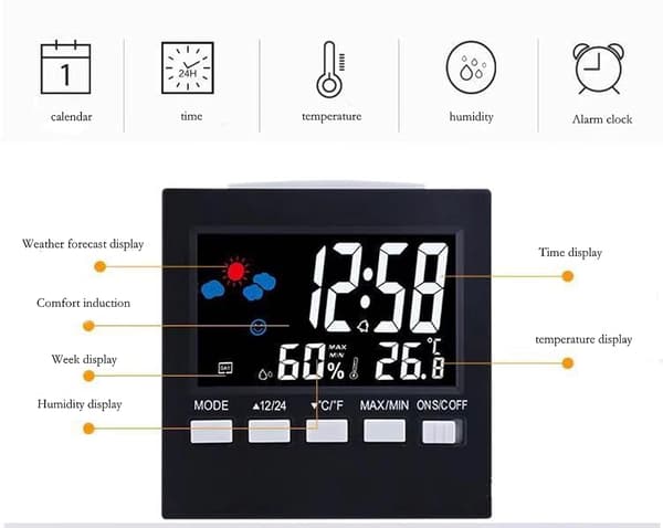 Termometer og hygrometer, indendørs og udendørs hygrometer termometer