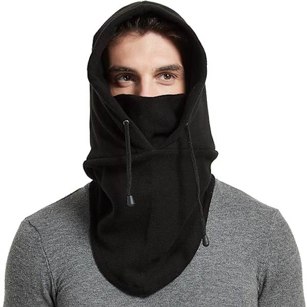 1PC Musta Kaksinkertainen Paksu Balaclava, Paksu Fleece-Pipo, Tuuli