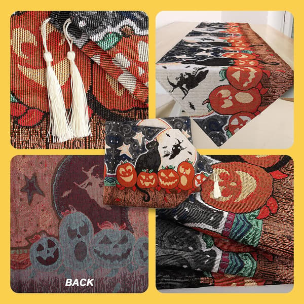 1 st Starry Sky Tassel Runner dukar, Halloween bordslöpare,