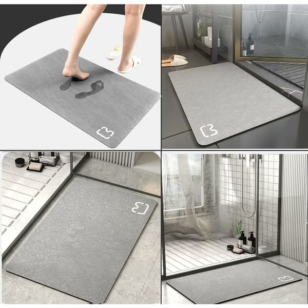 Halkskyddad badrumsmatta superabsorberande diatomit badrumsmatta mikrofib