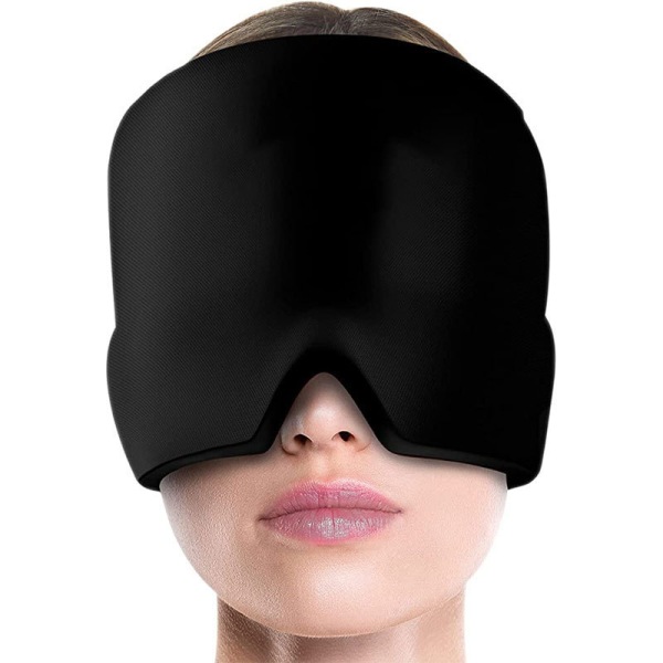 1 migraine hat - migraine headgear cap - cooling eye mask Black O